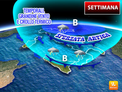 Meteo settimana, in arrivo irruzione polare con temporali e crollo termico