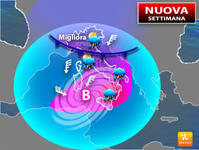 Previsioni meteo: settimana con vortice artico, temporali e più freddo