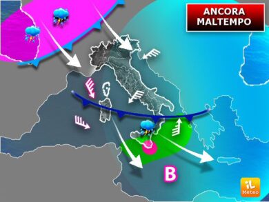 Meteo: ultimi giorni di maltempo, poi torna l’alta pressione
