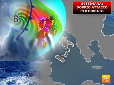 Meteo, settimana con doppio attacco perturbato