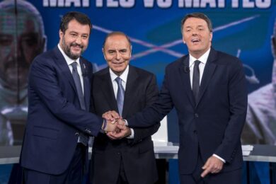 Ascolti Tv, Vespa fa il record storico con Renzi-Salvini al 25.4%