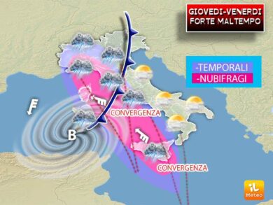 Meteo: il maltempo colpisce mezza Italia, rischio nubifragi