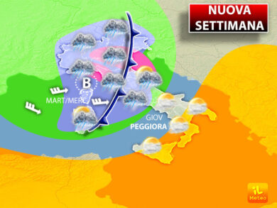 Meteo settimana, arriva il freddo, ponte di Ognissanti nel maltempo