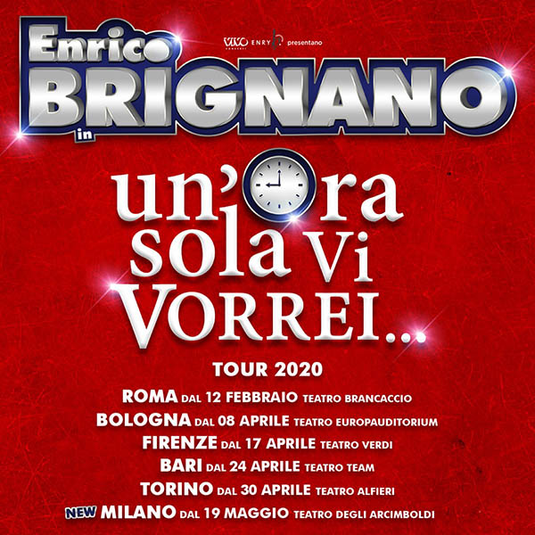 Enrico Brignano al Teatro Arcimboldi di Milano con ‘Un’ora sola ti vorrei’