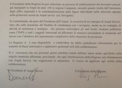 Navigator Campania, in fumo l’accordo con l’Arpal e la fase 2 si allunga