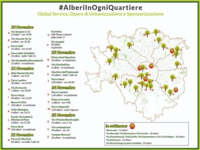 “Alberi in ogni quartieri” dal 20 al 25 novembre. Tutti gli appuntamenti