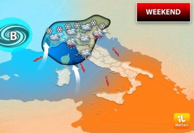 Meteo weekend, piogge forti e nevicate e bassa quota. Ecco dove