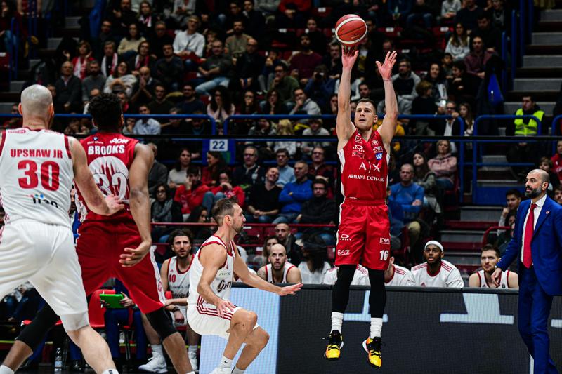 Olimpia Milano piega Reggio Emilia. Micov decisivo, ma si fa male al piede Olimpia Milano piega Reggio Emilia. Micov decisivo, ma si fa male al piede
