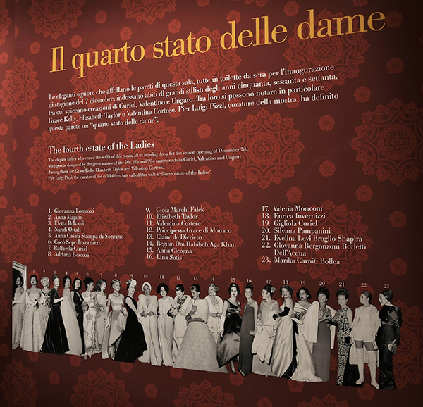 Raffaella Curiel regina della moda alla mostra Nei palchi della Scala Raffaella Curiel regina della moda alla mostra Nei palchi della Scala
