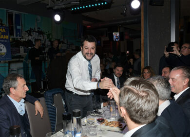 Salvini alla cena di Natale della Segreteria Provinciale della Lega a Milano