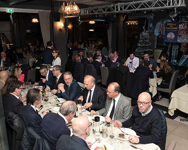 Salvini alla cena di Natale della Segreteria Provinciale della Lega a Milano