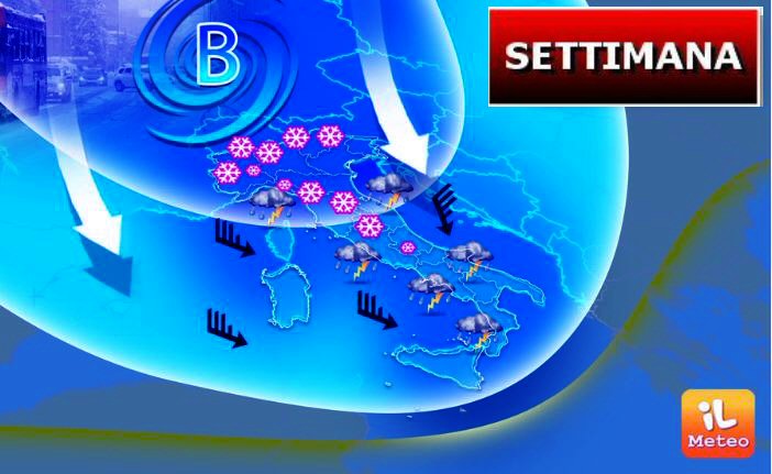 Meteo: settimana con tanto vento, neve e nubifragi Meteo: settimana con tanto vento, neve e nubifragi