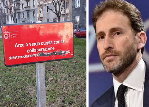 Milano, deturpata targa in ricordo di Gianroberto Casaleggio Milano, deturpata targa in ricordo di Gianroberto Casaleggio