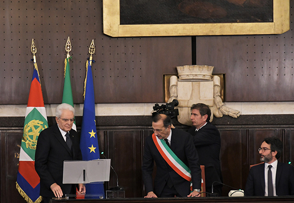 Sergio Mattarella a Palazzo Marino per l’anniversario di Piazza Fontana Sergio Mattarella a Palazzo Marino per l’anniversario di Piazza Fontana