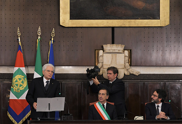Sergio Mattarella a Palazzo Marino per l’anniversario di Piazza Fontana Sergio Mattarella a Palazzo Marino per l’anniversario di Piazza Fontana