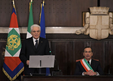 Sergio Mattarella a Palazzo Marino per l’anniversario di Piazza Fontana
