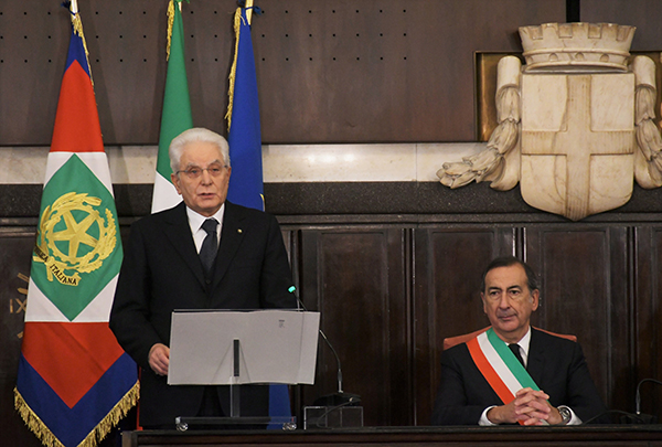Sergio Mattarella a Palazzo Marino per l’anniversario di Piazza Fontana Sergio Mattarella a Palazzo Marino per l’anniversario di Piazza Fontana