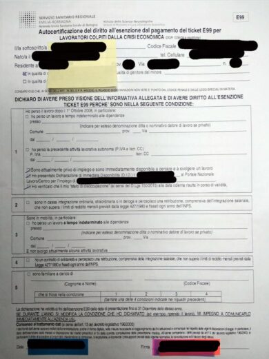 Sanità choc in Emilia Romagna. Disoccupati senza copertura sanitaria