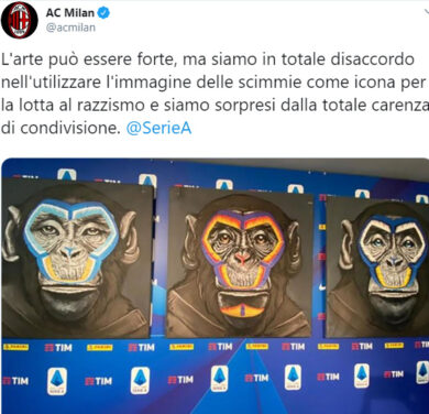 Scimmie contro il razzismo, Milan-Roma contro l’iniziativa della Lega Serie A