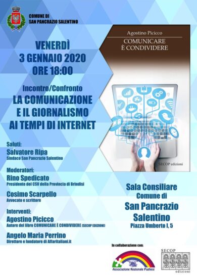 Giornalismo ai tempi di internet,il direttore Perrino a S. Pancrazio Salentino
