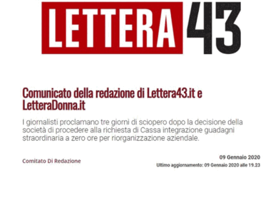 Tre giorni di sciopero a Lettera43.it e LetteraDonna.it