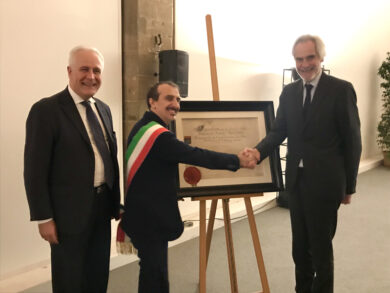 Charles Napoléon, pronipote di Napoleone Bonaparte in visita a Palazzo Vecchio