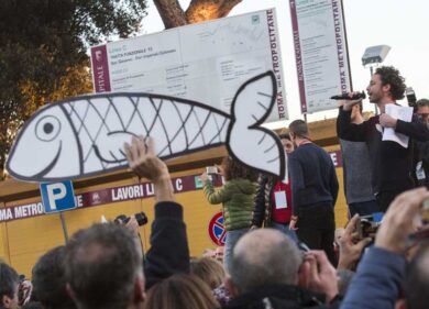 Bibbiano, alle Sardine un’altra piazza. In quella contesa comizio della Lega