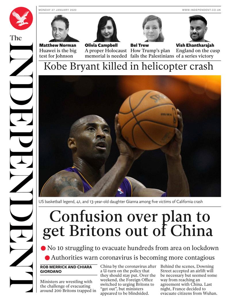 Morte Kobe Bryant, le reazioni dei giornali esteri alla tragedia