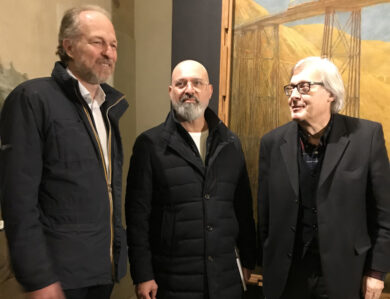Vittorio Sgarbi inaugura con Bonaccini la mostra su Gaetano Previati a Ferrara