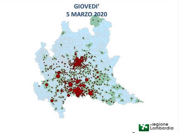 Coronavirus in Lombardia: 135 decessi, i positivi sono 2612