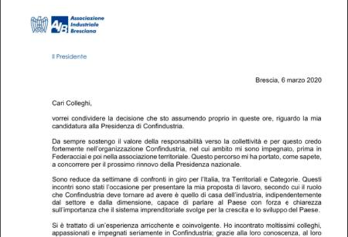 Confindustria, Pasini si ritira. L’11% dei voti converge su Bonomi Confindustria, Pasini si ritira. L’11% dei voti converge su Bonomi