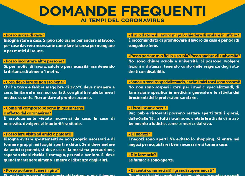 Galleria foto 'Coronavirus, le nuove domande sul decreto. Palazzo Chigi risponde. LEGGI' - foto 1