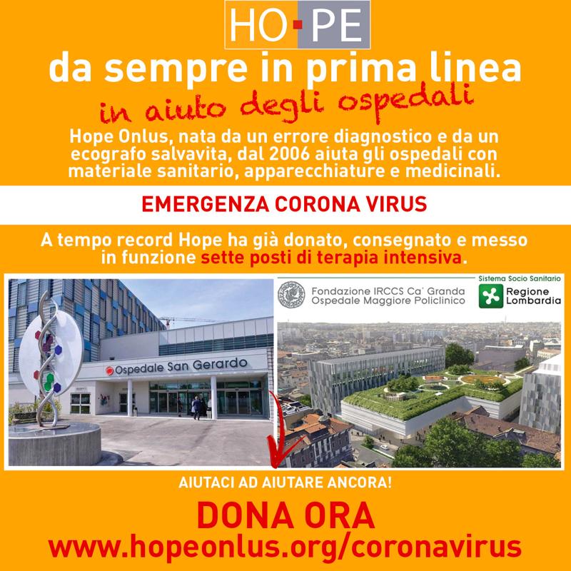 Coronavirus,Hope Onlus importa a tempo di record 16 posti di terapia intensiva Coronavirus,Hope Onlus importa a tempo di record 16 posti di terapia intensiva