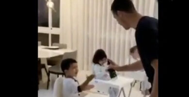 Coronavirus, Cristiano Ronaldo spiega ai figli come disinfettare le mani. VIDEO