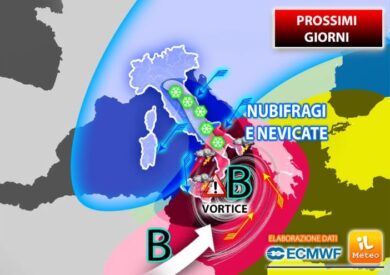 Meteo, ciclone sull’Italia, in arrivo maltempo e neve