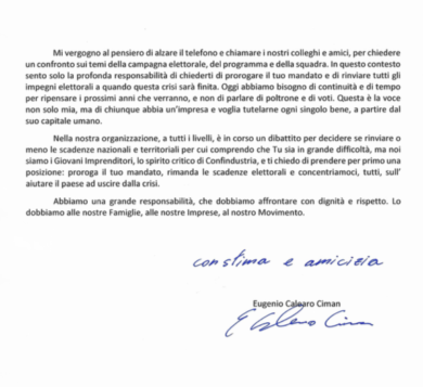 Confindustria, la partita dei Giovani. Calearo chiede la proroga di Rossi