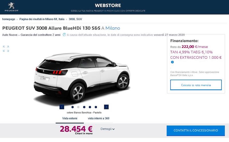 Coronavirus: Peugeot rinnova la piattaforma Webstore