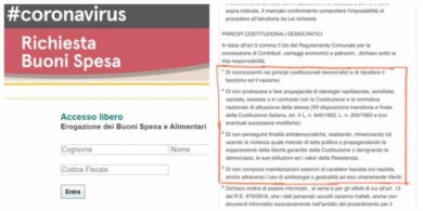 Coronavirus, se non sei antifascista niente buono spesa