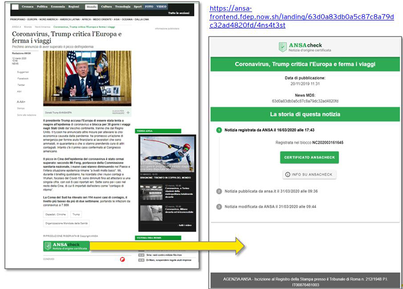 Nasce ANSAcheck: un sistema di tracciatura di notizie contro le fake news Nasce ANSAcheck: un sistema di tracciatura di notizie contro le fake news