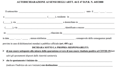 Fase 2, dal 4 maggio nuovo modulo per l’autocertificazione: eccolo