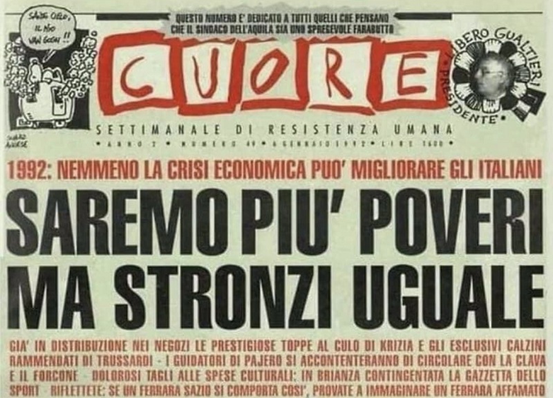 Saremo più poveri ma stronzi uguale. Altro che rivoluzione Coronavirus Saremo più poveri ma stronzi uguale. Altro che rivoluzione Coronavirus