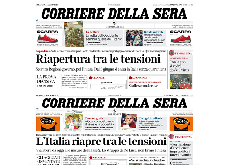 CorSera in “tensione” per la fase due. Effetto dejavù in Via Solferino CorSera in “tensione” per la fase due. Effetto dejavù in Via Solferino