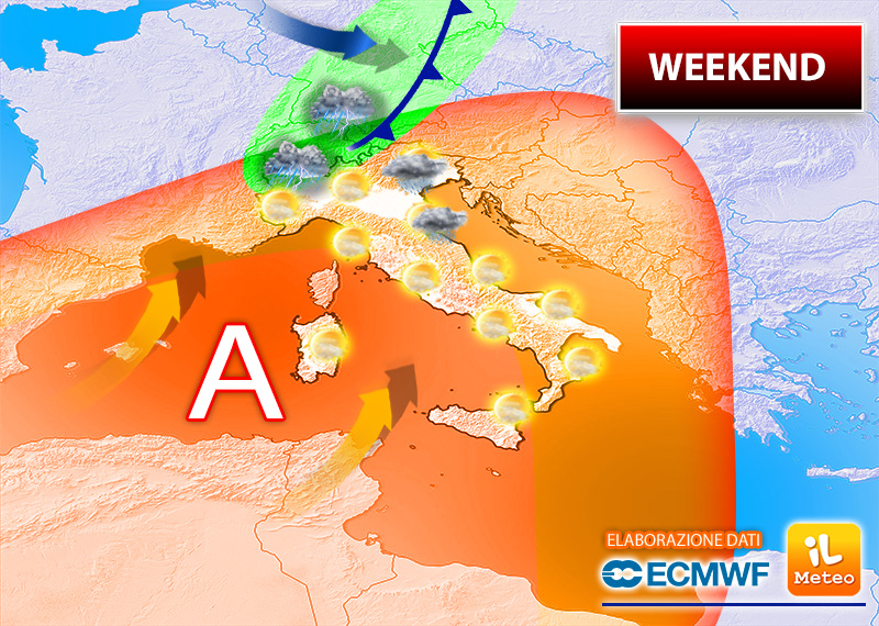 Meteo Weekend, caldo record e veloci temporali Meteo Weekend, caldo record e veloci temporali