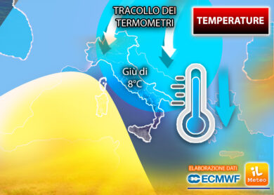 Meteo, temperature a picco si va giù anche di 8 gradi