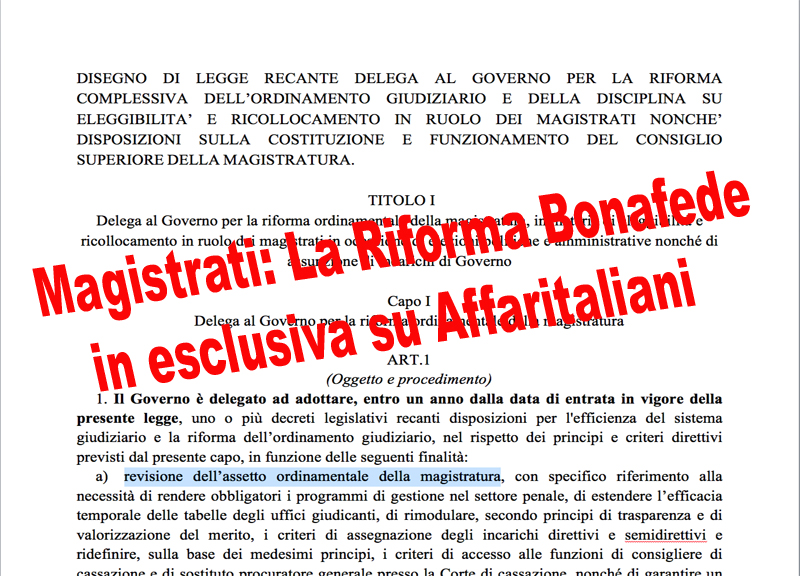 Galleria foto 'Esclusivo. Riforma Bonafede. Leggi il testo choc Più potere a correnti e Csm' - foto 1