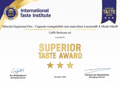 A Caffè Borbone il podio più alto del Premio “Superior Taste Award 2020”