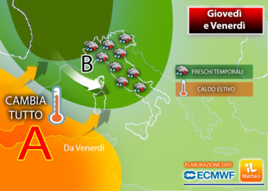 Meteo, temporali e fresco fino al weekend. Poi torna il caldo estivo