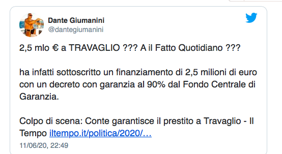 “Travaglio non paga? C’è Giuseppi”. Ironia web sul prestito con garanzia