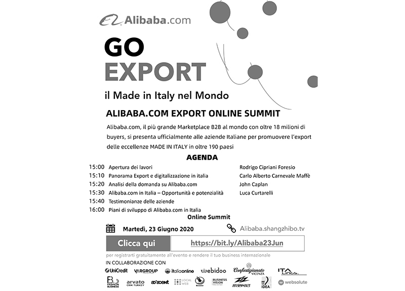 Alibaba.com si presenta alle aziende italiane con il “Go Export Summit” Alibaba.com si presenta alle aziende italiane con il “Go Export Summit”