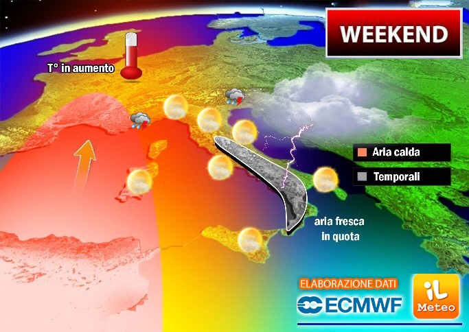 Meteo del weekend: torna il sole estivo, ma al Nord ancora qualche temporale Meteo del weekend: torna il sole estivo, ma al Nord ancora qualche temporale